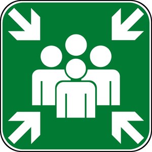 redding verzamelpunt evacuatie icoon